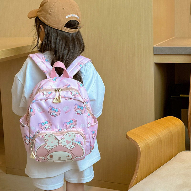 산리오 학교 가방, 쿠로미 시나모롤, 카와이 만화 애니메이션 학생 학교 수납 책 문구, 야외 배낭 장난감, 소녀