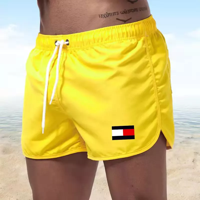 Pantalones cortos de playa a la moda para hombre, bañador Sexy con estampado de verano, novedad de 2024