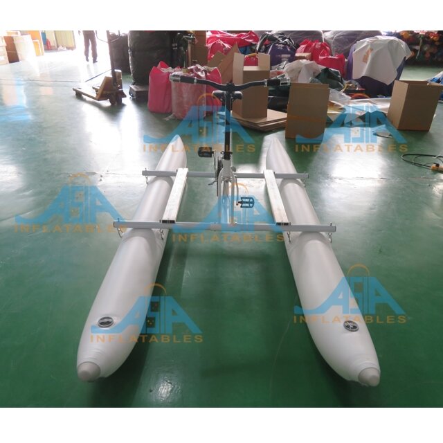 Single Person Inflatable PVC Pontoons Inflatable water pedal bike pedal boat aqua cycle pedal Riding Tube Bike