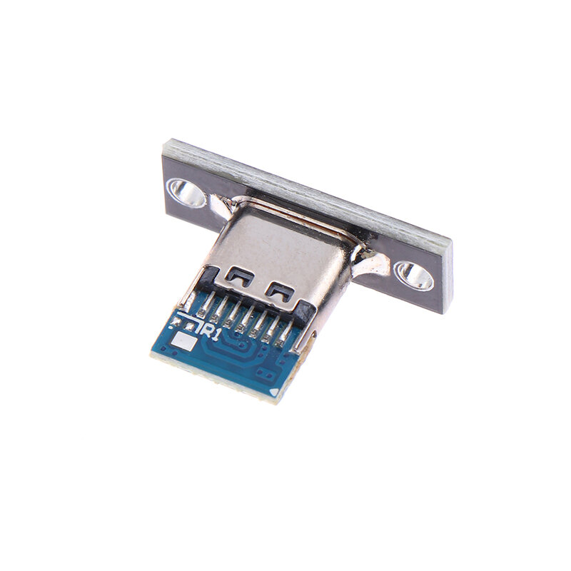 Conector hembra USB C, conector de montaje en Panel, puerto de carga de TYPE-C, tipo de cable de soldadura, 1 ud.