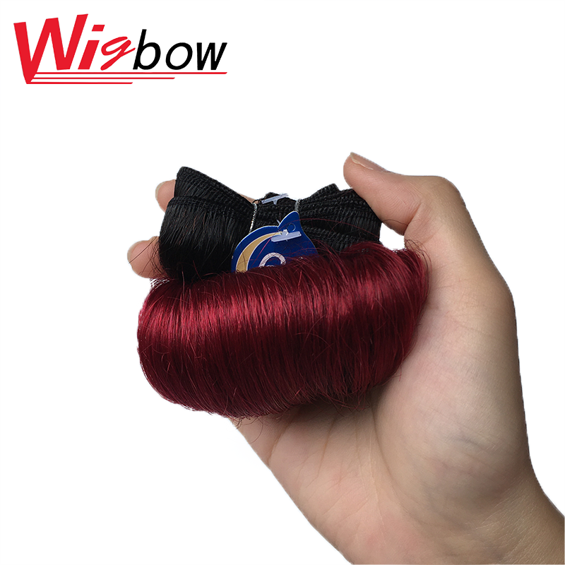 Pacotes curtos de cabelo encaracolado para mulheres, Indian Bouncy Curl, extensões de cabelo humano, cabelo Bundles Deal, loiro colorido, T1B27, 99J, 4