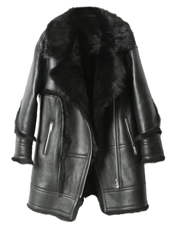 Женское двухстороннее пальто со скидкой, длинное пальто из натурального меха ягненка, зимняя уличная одежда