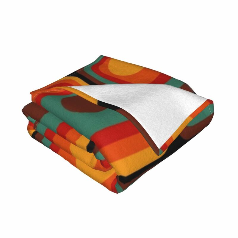 ベッド用のレトロなスローブランケット、装飾的な毛布、グラデーションの正方形と円形のパターン、ファッショナブルで暖かい、ソファブランケット、冬、222