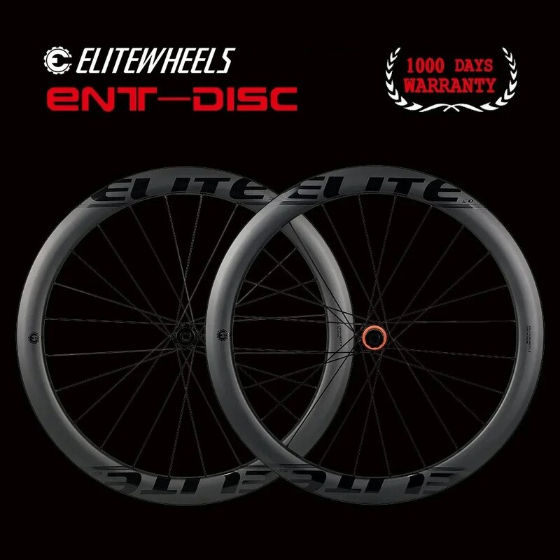 ELITEWHEELS-Conjunto de rodas de carbono para bicicleta, kit de 700c, disco de freio, estrada, ENT, UCI, aro com trava central ou de 6 parafusos, alta qualidade