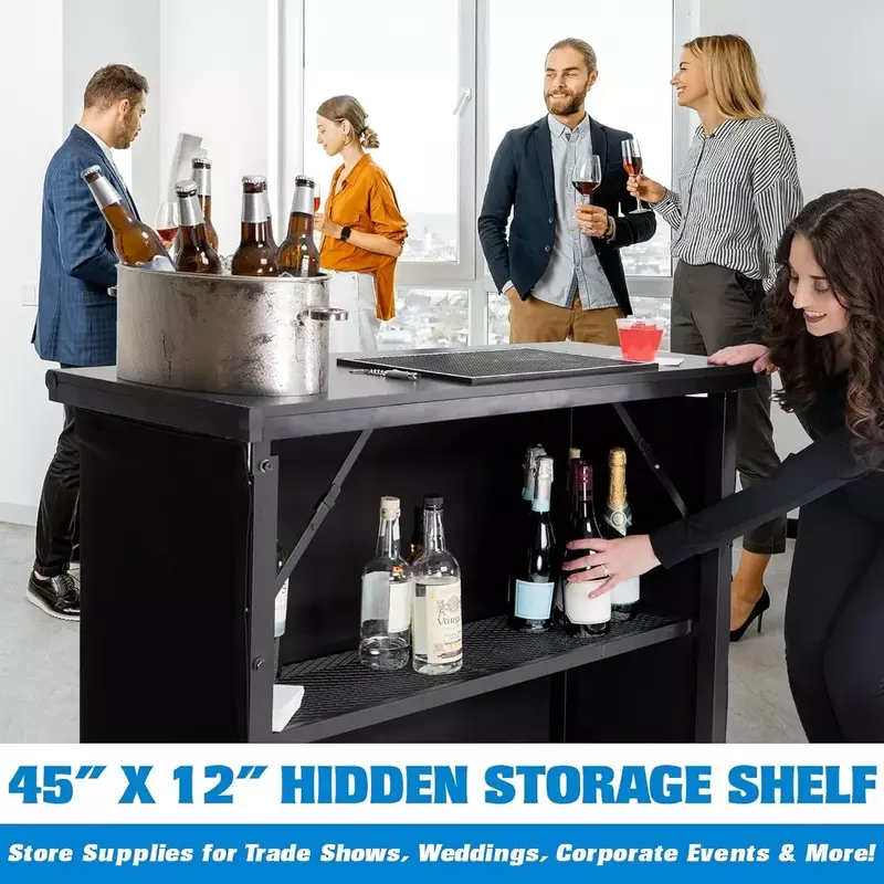 Барный шкаф коммерческого класса портативный бар-мобильная станция бармена для мероприятий-черная юбка и чемодан в комплекте-стандартная или стандартная