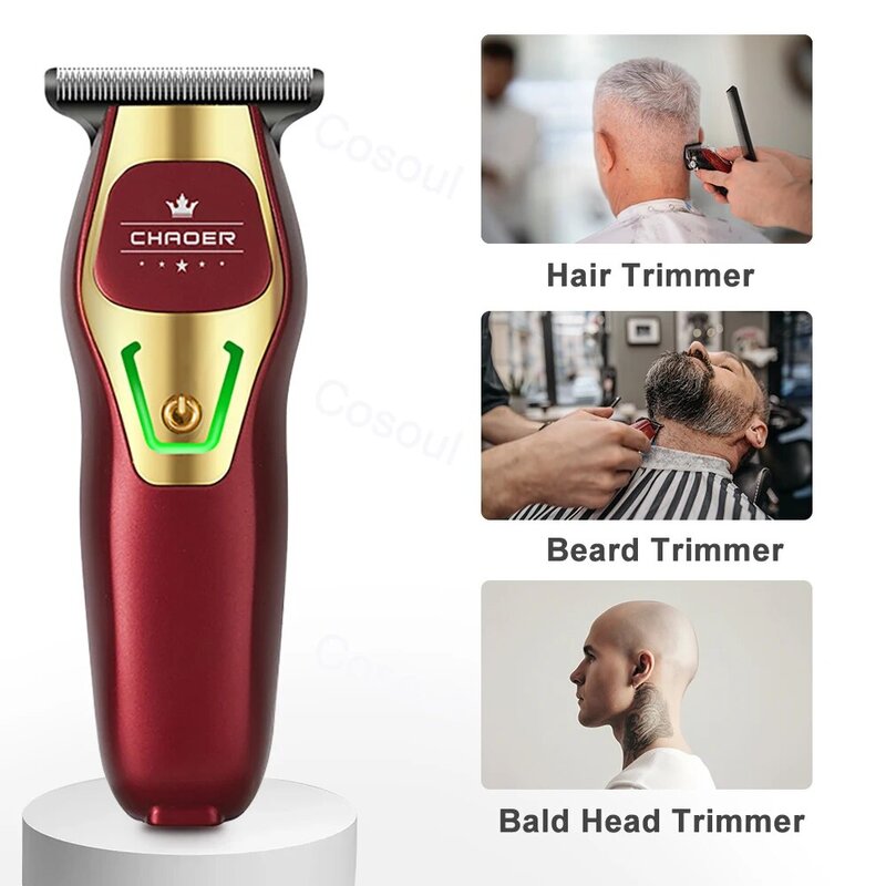 Mini cortadora de pelo eléctrica portátil, cortadora de pelo pequeña recargable, recortadora de pelo para cabeza calva, afeitadora de corte de pelo para barbero