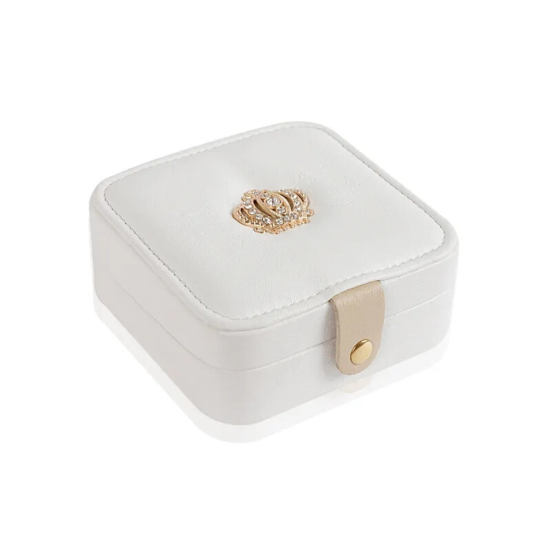 Estilo minimalista quadrado mini caixa de armazenamento de jóias brincos de cor sólida anel colar caixa de armazenamento delicado caixa de armazenamento portátil