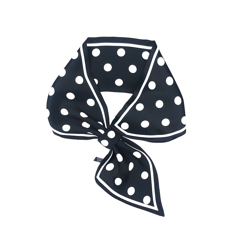 Женский Узкий шарф с принтом в горошек, Элегантный Модный Узкий шейный платок из искусственного шелка, 2022