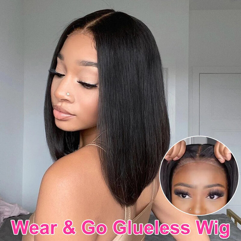 Short Bone Straight Bob Wig Lace Front Wigs Human Hair Brazilian 13x4 Closure Pre Plucked 13x6 HD Lace Frontal Wig For Women