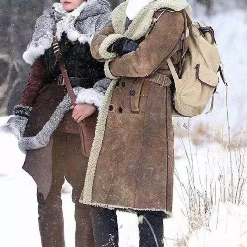 AYUNSUE cappotto di pelliccia di pelle invernale donna pelliccia di montone naturale In un cappotto di pelliccia giacca calda lungo Casual cappotto invernale spesso donna