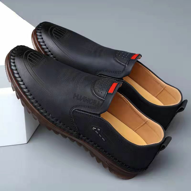 2022ผู้ชายแฟชั่นรองเท้าลำลองแบนรองเท้านุ่ม Soled Travel รองเท้าผ้าใบผู้ชายหนังธุรกิจลื่น Breathable รองเท้าผู้ชาย