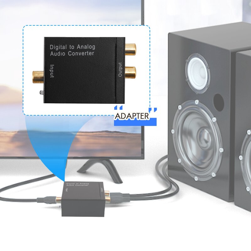 Digitaal Optisch Coaxiaal Toslink Signaal Naar Analoge Audio Converter Adapter Rca Sv