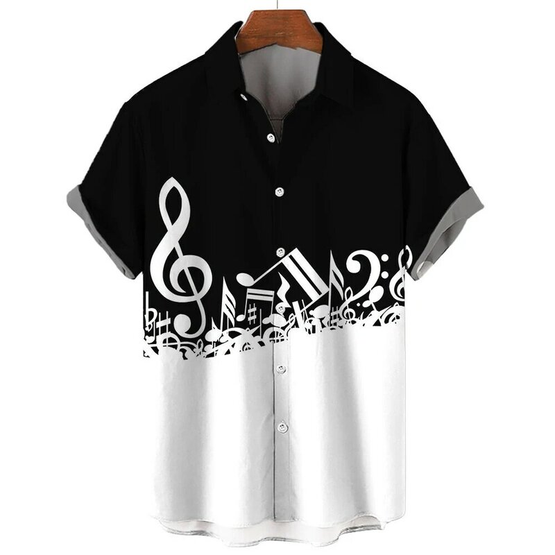 Рубашка мужская с забавным 3d принтом фортепиано-клавиш, повседневная одежда, топ с коротким рукавом, свободная футболка, большие размеры, лето