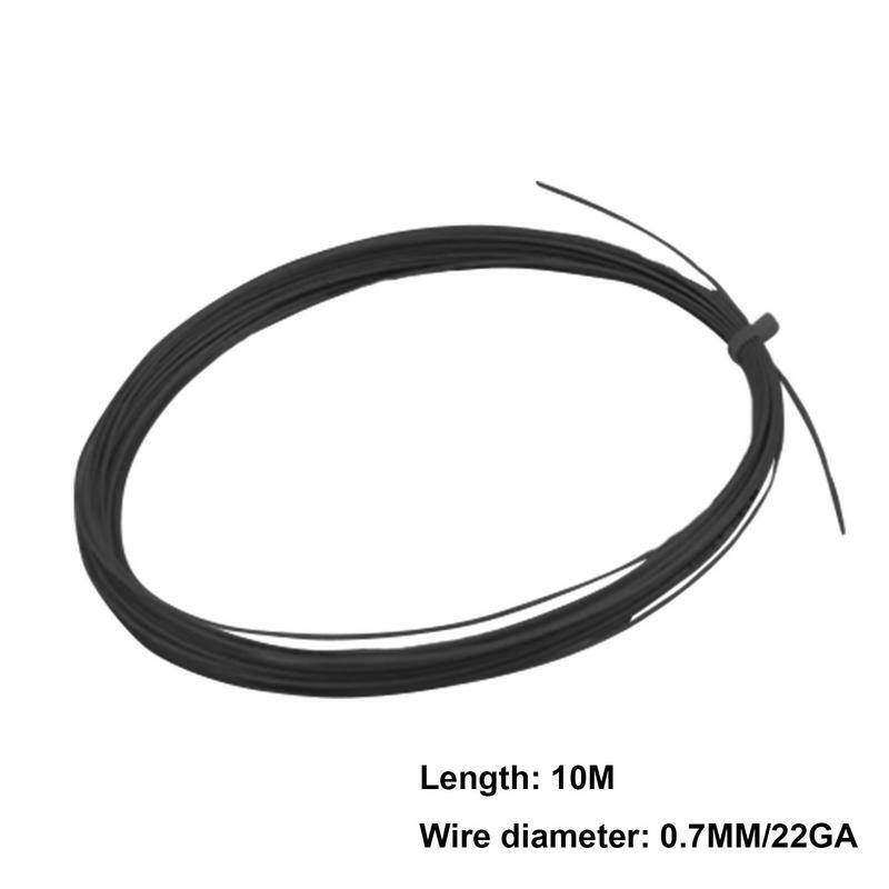 Cable de reparación para raqueta de bádminton, recambio de cuerda de alta flexibilidad, 10m, 0,7 MM/22GA, 1 piezas