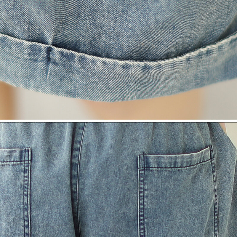 Женские джинсовые шорты оверсайз 2024, летние свободные широкие шорты с эластичным поясом, женские черные, синие джинсовые шорты большого размера