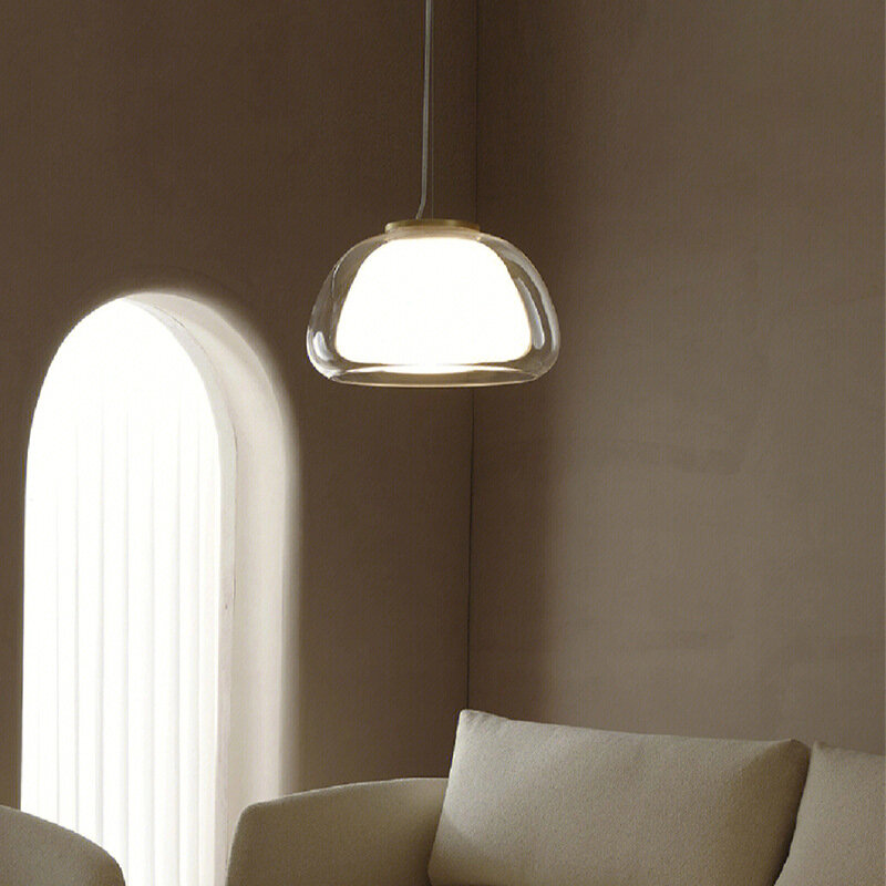 Candelabro colgante LED de estilo crema danés nórdico para restaurante, dormitorio, estudio, sala de estar, comedor, hogar, Lustres minimalistas