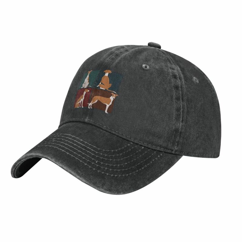 Chapéu Multicolor Greyhound Cap Mulheres Peaked bonito Greyhound personalizado viseira proteção chapéus