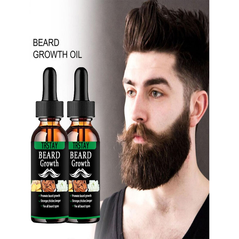 Nuovo olio essenziale per la crescita dei capelli della barba prodotto anticaduta olio naturale per la ricrescita dei baffi per gli uomini rullo nutriente per la cura della barba