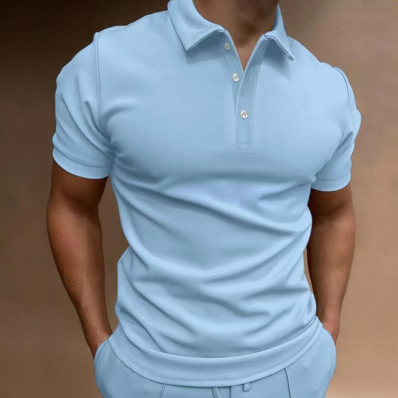 NEW Men's Solid Color Polo Shirt Short Sleeve Turn-Down Collar button Polo Shirt&for Men Casual Streetwear 2023 Summer Male Tops