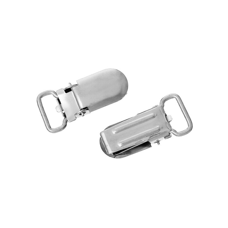 Clipes suspensório masculinos clipes metal tiras folha suporte clipes suspensório prata d7wf