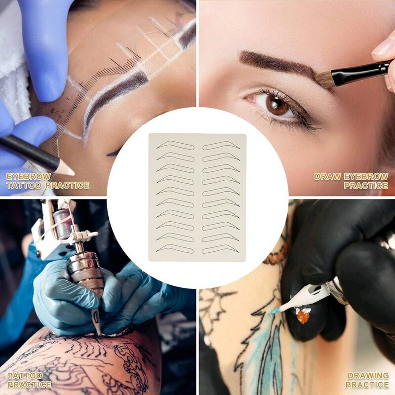 Silicone Eyebrow Tattoo Skin For For Beginner Artists Practice Microblading Eyebrow Fake Tattoo Skin Practice Pads Accessories