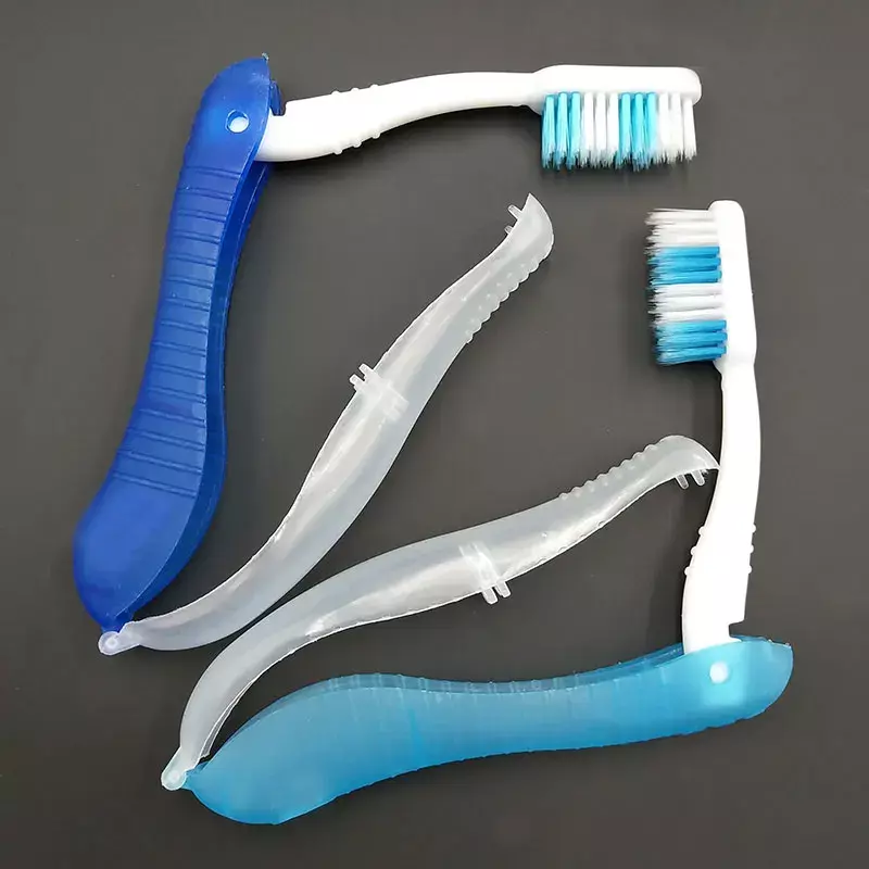 Cepillo de dientes portátil para higiene bucal, herramienta de limpieza dental desechable, plegable, ideal para viajes, acampada y senderismo