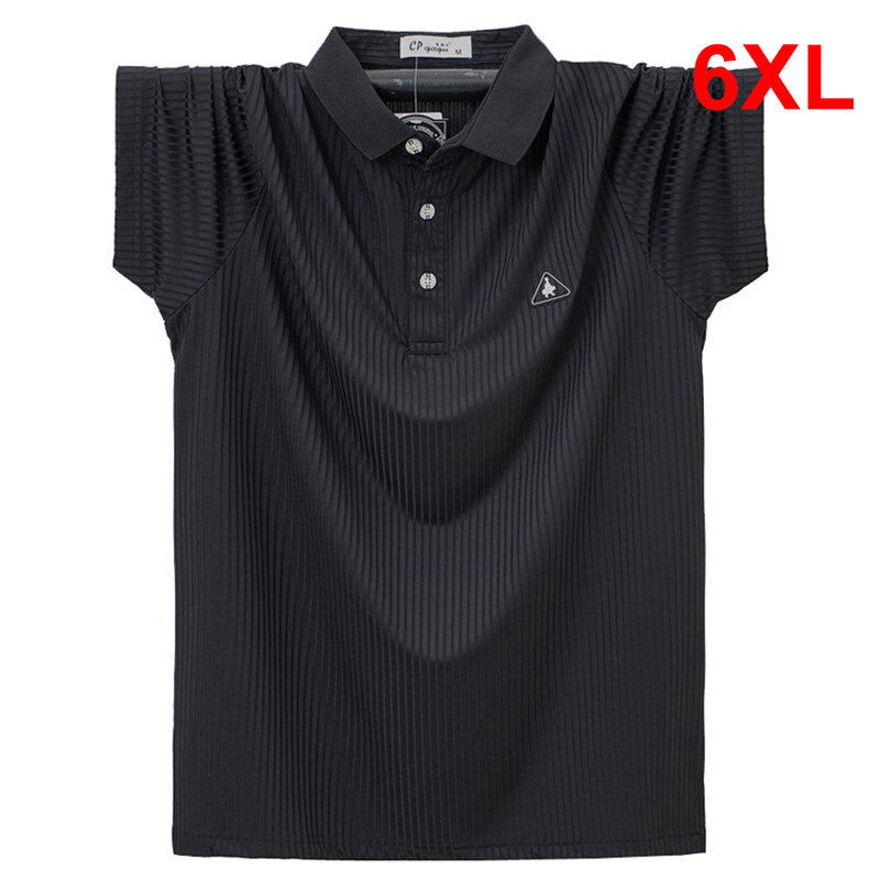 Однотонная рубашка-поло, мужские летние рубашки-поло с коротким рукавом, крутая Повседневная модная рубашка-поло, размеры 5XL 6XL
