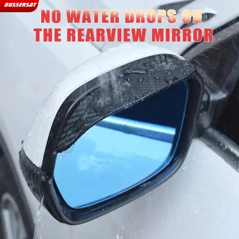 Car Reversing Mirror Rain Shield Carbon Fiber Texture Rearview Mirror Rain Brow Shield Universal Reflector Rain Shield