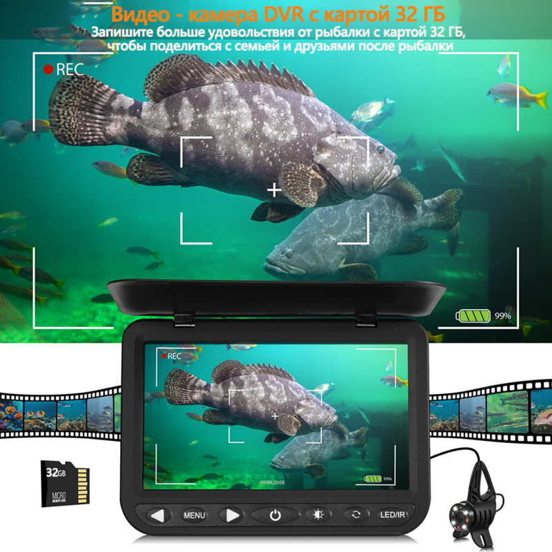 MOQCQGR 25M подводная камера рыбака,1080P&7inch эхолот для рыбалки,10000mAh видеокамера для рыбалки