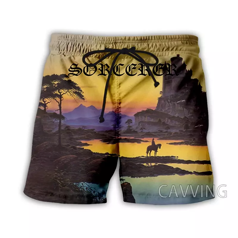 CAVVVING-Shorts de praia casuais para homens e mulheres, streetwear Quick Dry, shorts de suor, impresso 3D