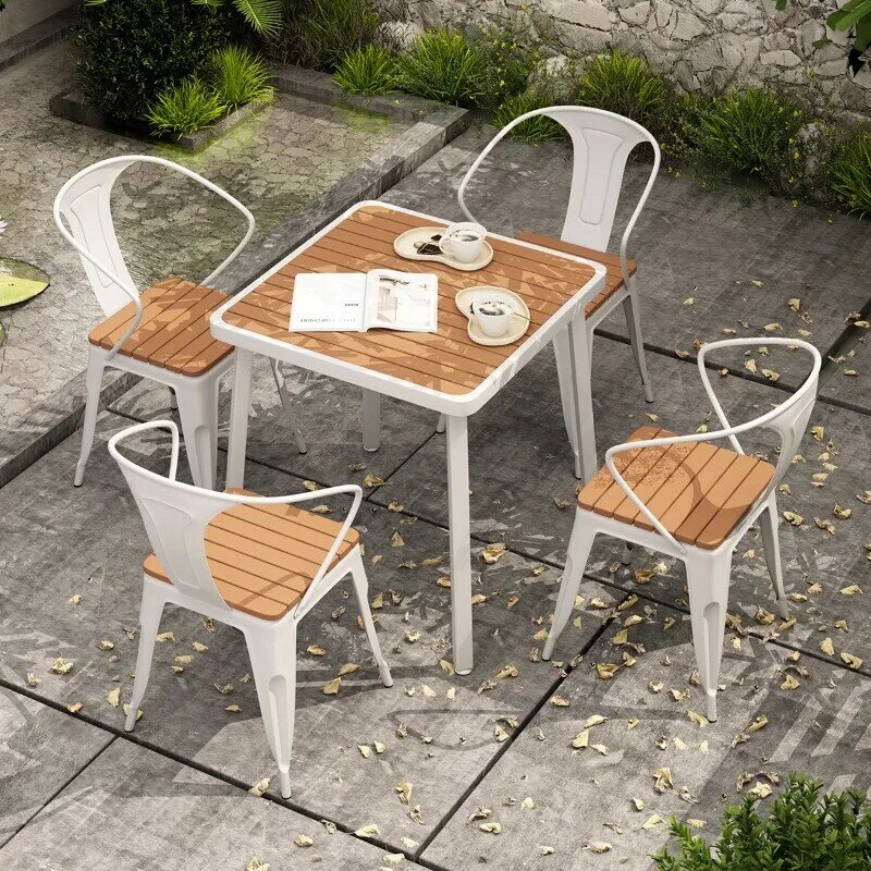 Set tavolino quadrato in legno sedia in legno tavolino rettangolare moderno di design Living Traje De Sala De Estar Room Furniture