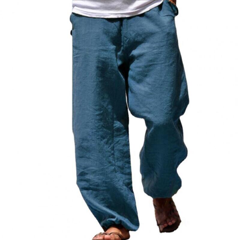 Pantalones Cargo informales para hombre, pantalón de chándal con bolsillos de Color sólido, cintura elástica, pierna ancha, ropa de calle, otoño