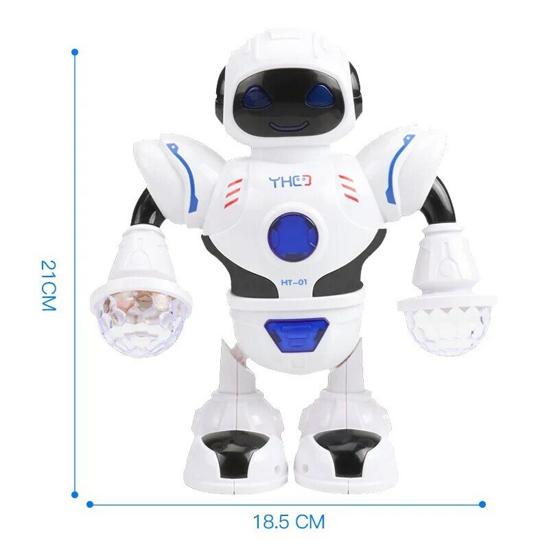 Dazzling Muziek Robot Shiny Educatief Speelgoed Elektronische Walking Dansen Smart Ruimte Robot Kids Muziek Robot Speelgoed Anime Figuur Gift