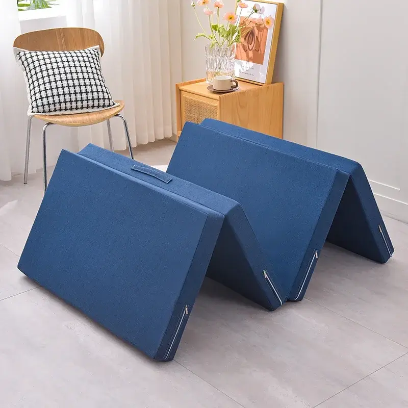 Colchão de espuma de memória dobrável simples Tatami, Yoga Pad, Colchões de esponja dobrável para escritório Lunch Break Móveis de cama de solteiro