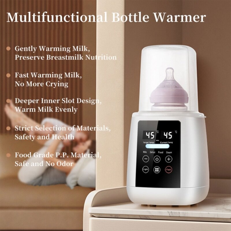 Calentador biberones digital Calentador leche para bebés 6 en 1 Calentador leche rápido, seguro y conveniente, liviano