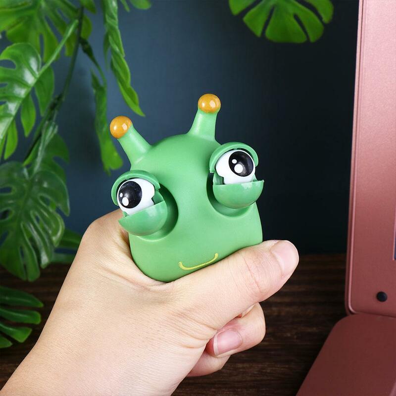 Christmas Party Favor Fidget Toy Halloween Green Eye Popping Worm Pinch Toy Eyeball Popping Toy Eye Poppers Squeeze Squeeze Toy