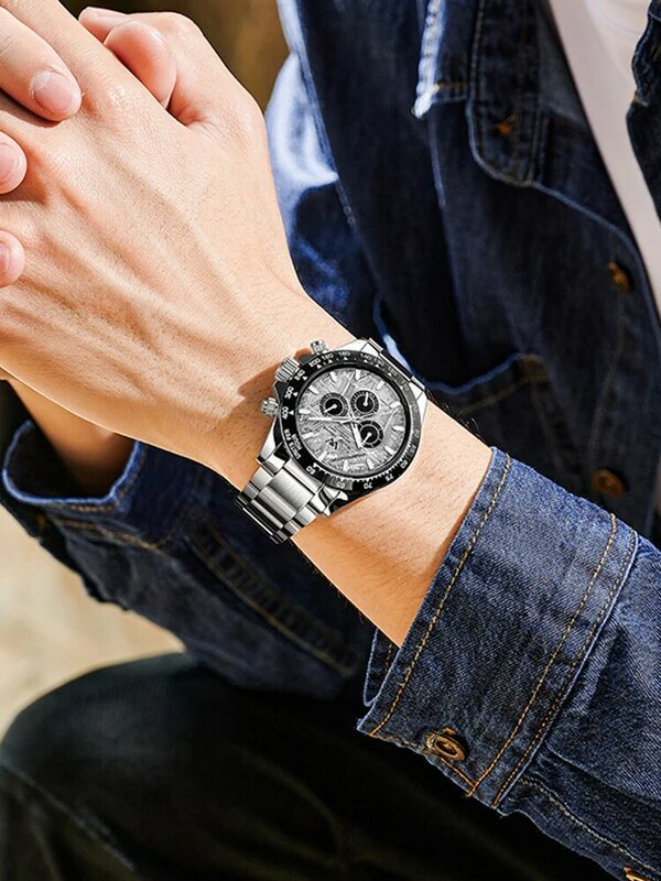 Luksusowy zegarek męski Welly Merck, wodoszczelny zegarek nurkowy z luminowanym szafirowym szkłem, automatyczny zegarek mechaniczny