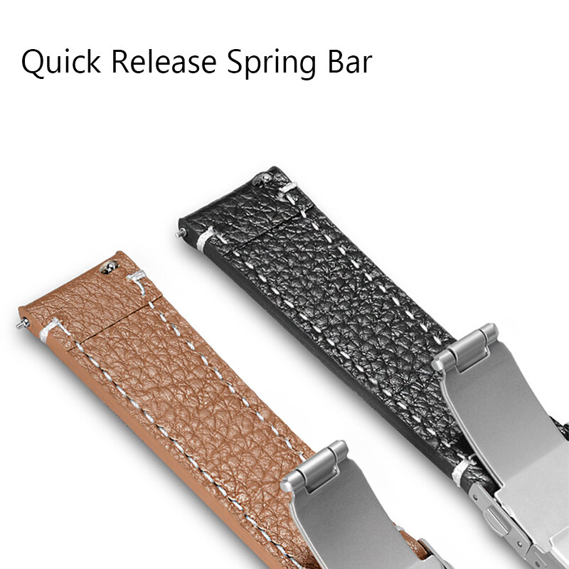 Soft Genuine Leather Smart Watch Band 18 20 22 24mm Women Men Cowhide Strap Brown Black Quick Release Watchband Bracelet