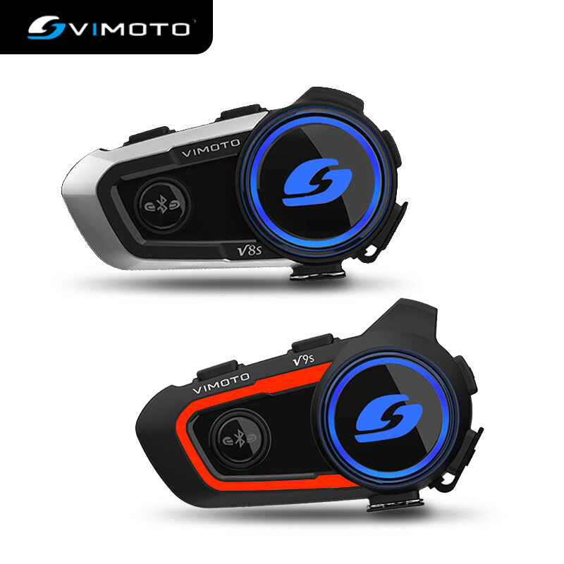 Vimoto V8S/V9S/V9X Motorcycle Helmet Headset Easy Rider Bluetooth 5.0 Intercom IP67 Noise Reduction Multifunction Helmet Headset