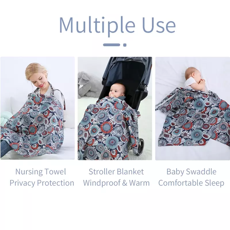 Asciugamano per allattamento leggero traspirante copertura per allattamento allattamento copertura completa Privacy grembiule per neonati seggiolino auto baldacchino