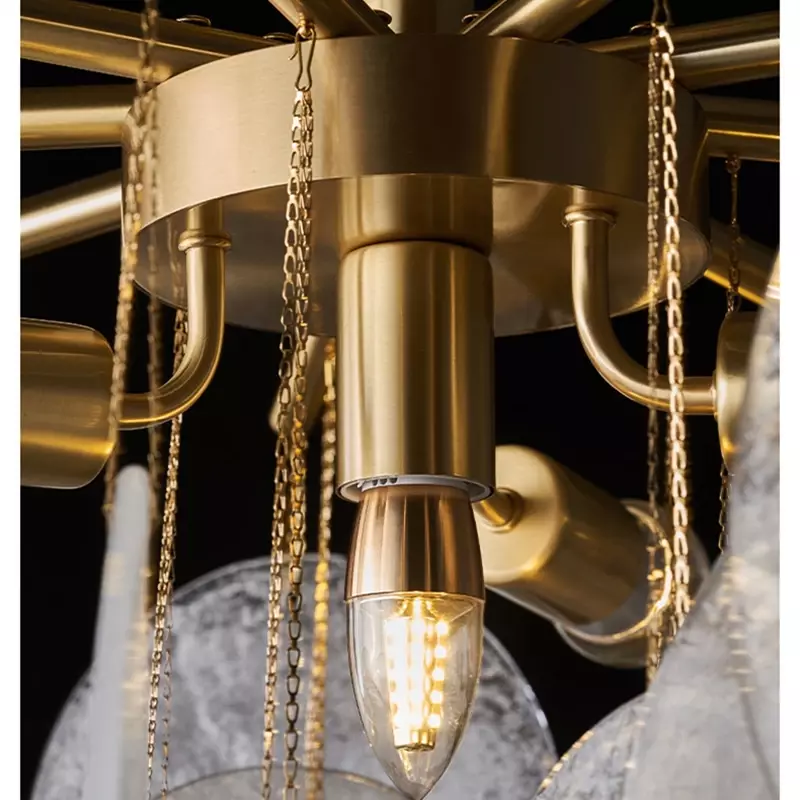 Glass Pendant Light Match LED Chandelier Lighting for Living Room Dining Bedroom Luxury Metal Home Decor Indoor Lighting Fixture