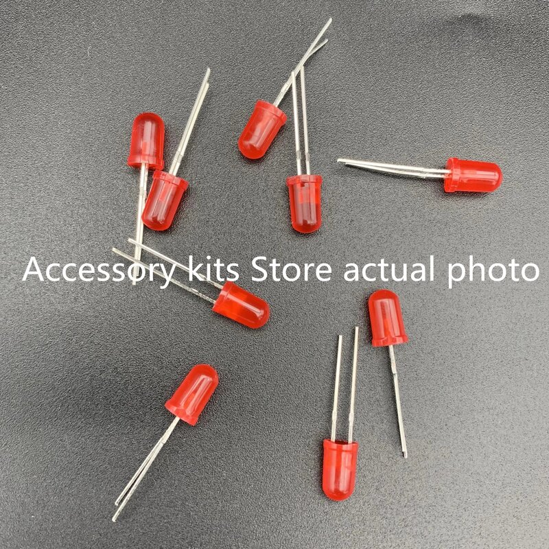 5MM LED F5 Red Highlighting Red Emitting Red LED Red Emitting Red Short Pin Round Head(50pcs)