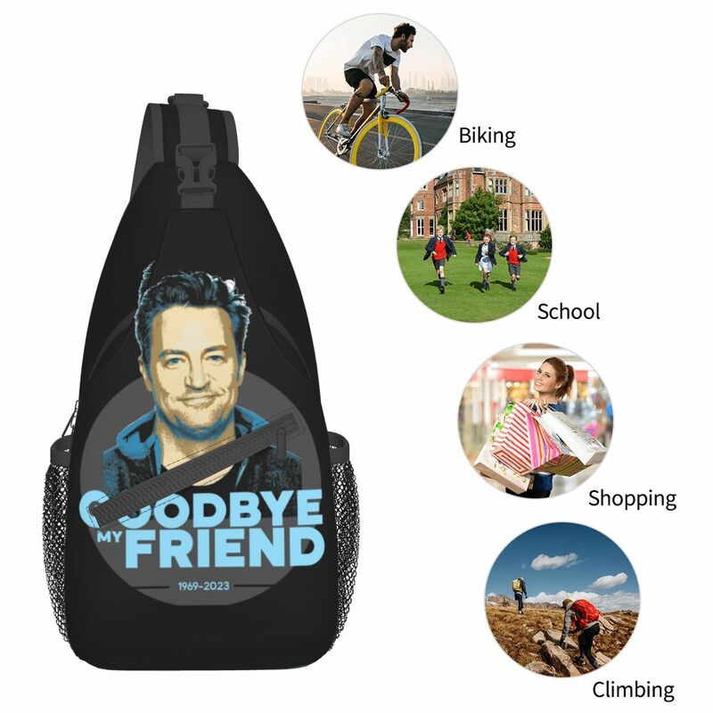 Goodbye My Friends Matthew Perry Crossbody Sling Bags Small Chest Bag Shoulder Backpack Daypack for Hiking Travel Travel Bag