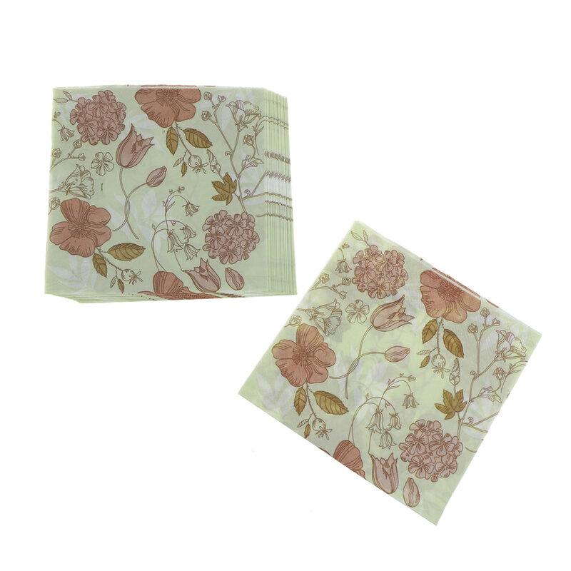 20pcs wedding party napkins printed flower paper napkins for party supplies decoration