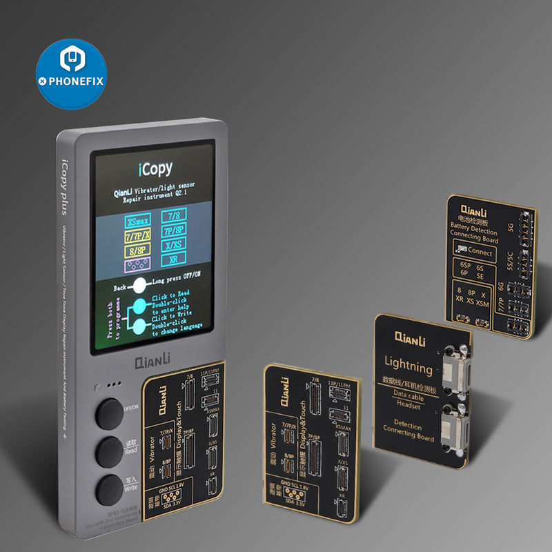 Qianli iCopy Plus 2.2 LCD Ture Tone /Virbrator EEPROM Programmer papan pengujian baterai Heatset Plate untuk iPhone 11-14 Pro Max
