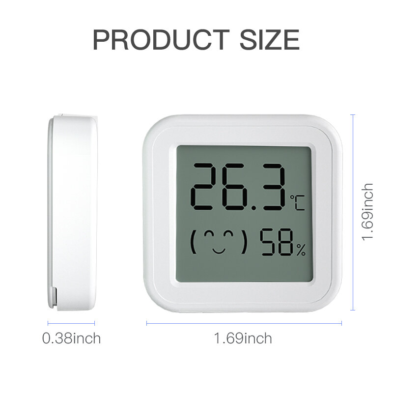 Tuya-Mini capteur de température et d'humidité, affichage numérique LCD, compatible avec Bluetooth, télécommande, hygromètre Therye.com