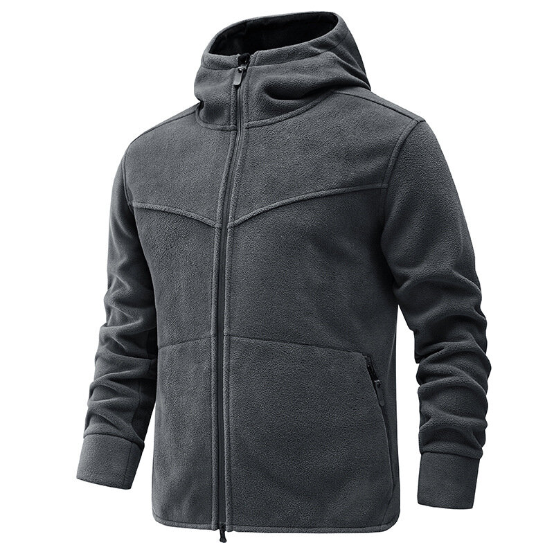 Men's windproof and cold resistant fleece sports winter hooded warm thick jacket 네셔널지오그래픽 Hooded warm clothes