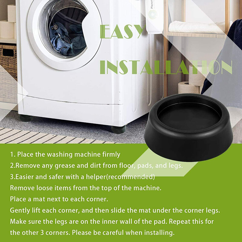 4Pcs Anti Vibration Washing Machine Support Anti-Slip Rubber Feet Pad Mat Base JB6368