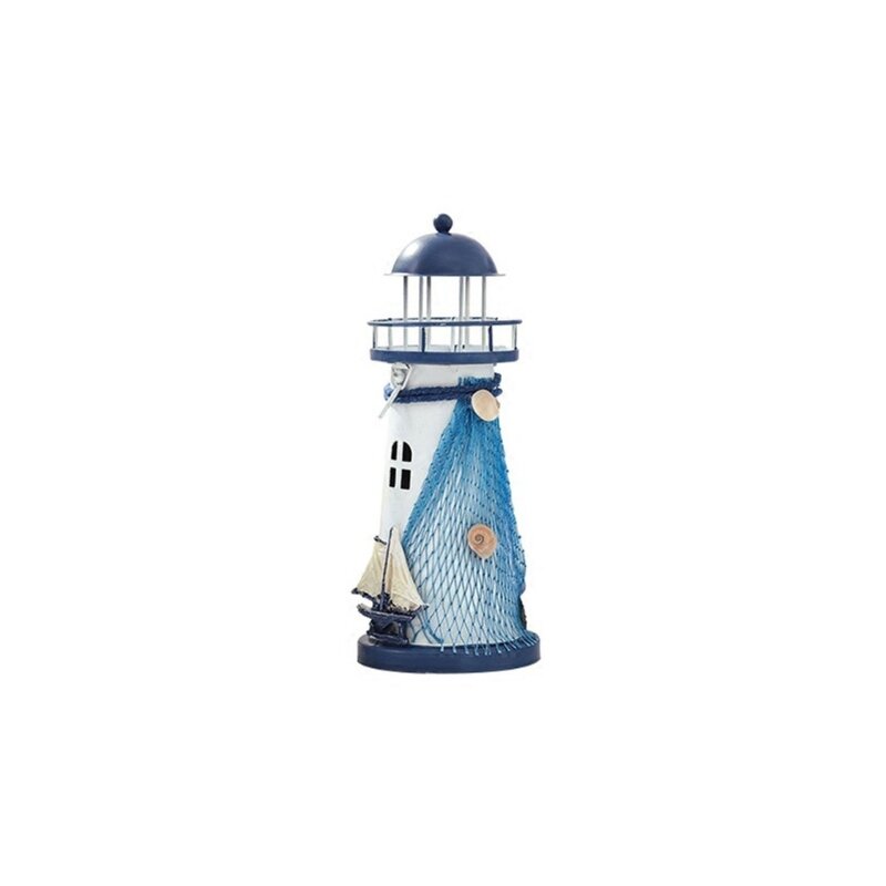Metal Lighthouse Color Change Flashing LED Lamp Night Light Room Decorations