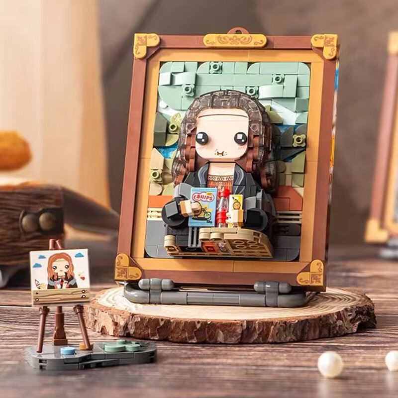 Welt Ölgemälde Modell Baustein Ornamente DIY Cartoon niedlichen Gemälde montiert Ziegel Spielzeug Erwachsene und Kinder Geschenke